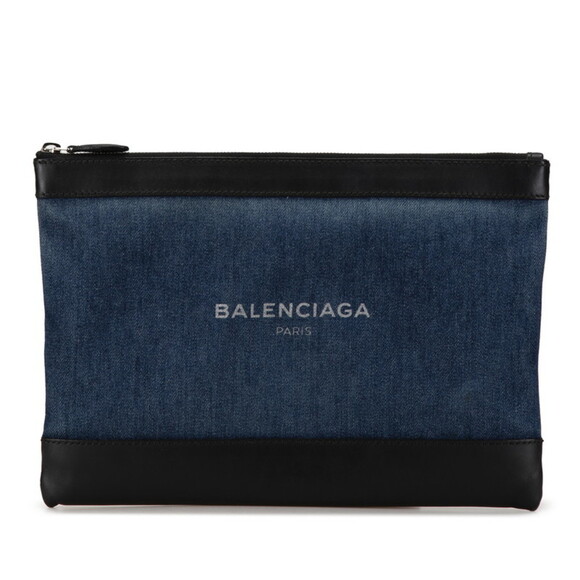 BALENCIAGA Black Leather Clutch Bag - Picture 1 of 7
